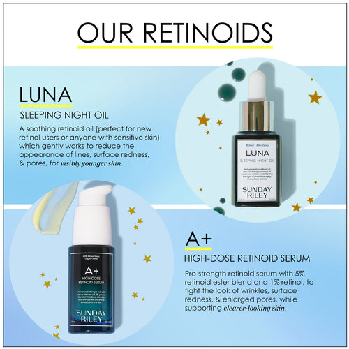 Sunday Riley A+ High Dose Retinol Serum and Luna Oil Travel Size Duo