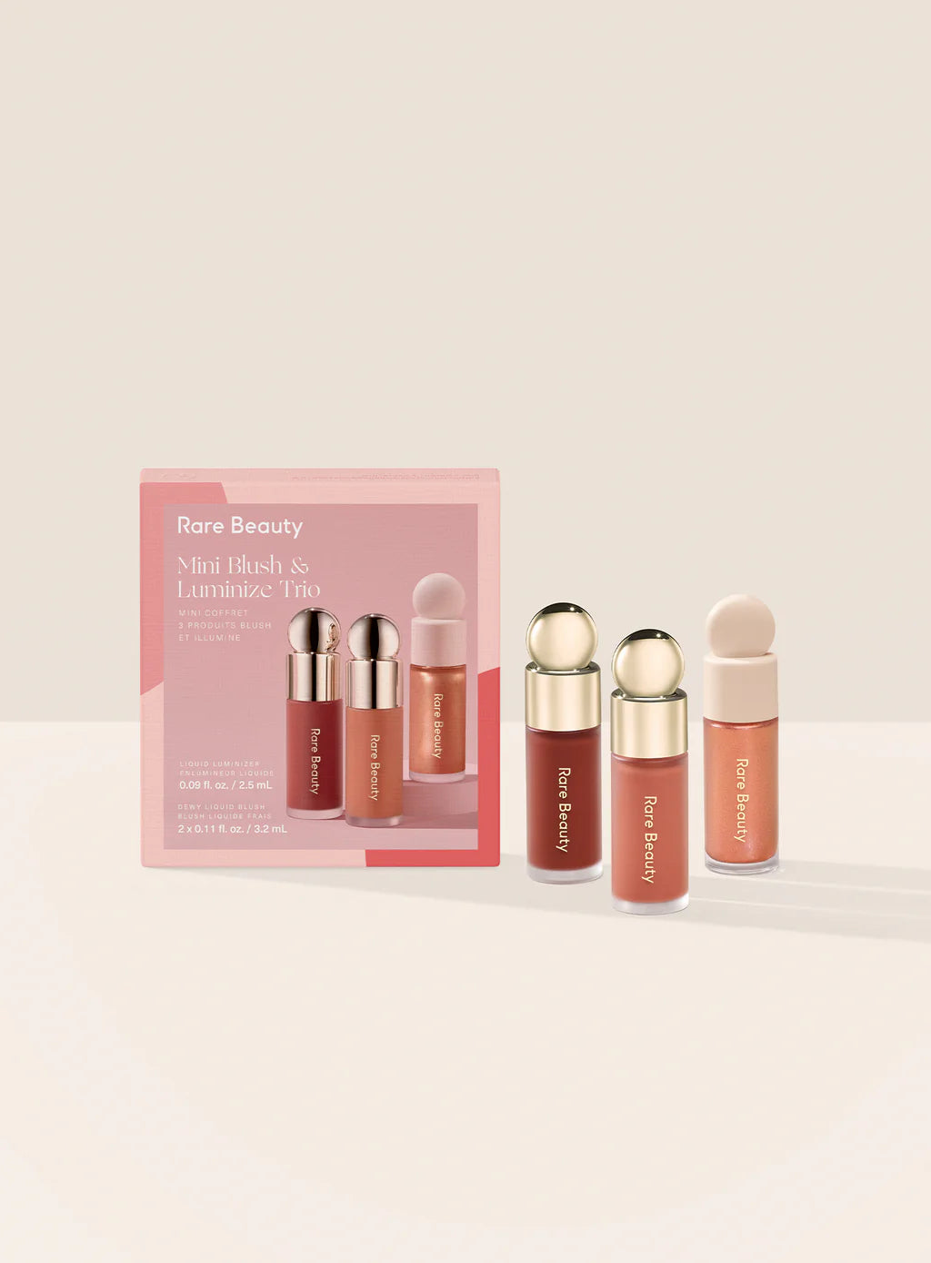 Rare Beauty Mini Blush and Luminize trio