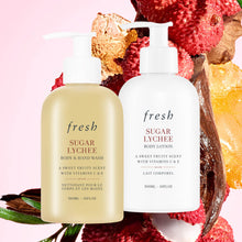 Load image into Gallery viewer, FRESH SUGAR LYCHEE BODY LOTION AND BODY AND HAND WASH 300ML DUO