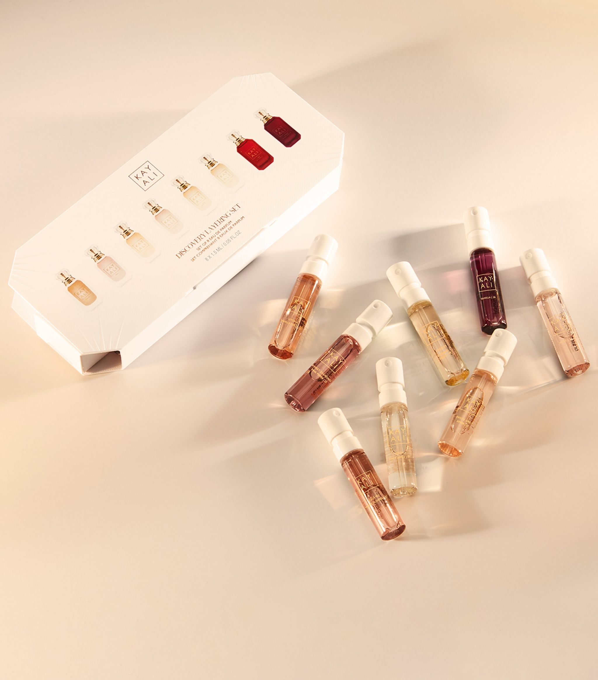 Kayali Discovery Layering Set カヤリ Kayali Discovery Layering Set | 8 Miniature Perfume Set​